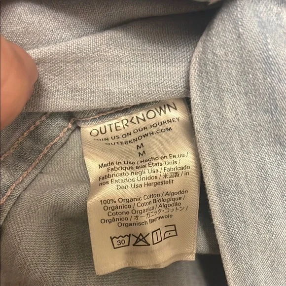 Outerknown Blue Button Down Shirt The Weekend Shirt - Picture 7 of 7